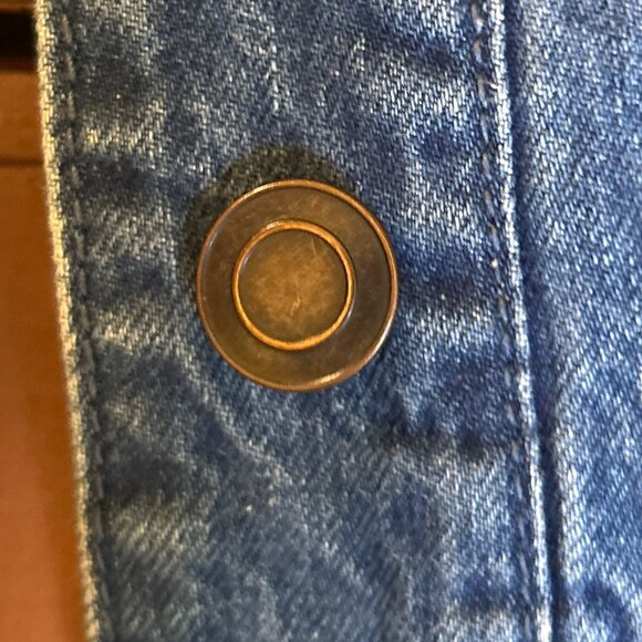 Sun + Stone Mens SZXXL Blue Jean Denim Patchwork Vest Street Style Western Retro - Picture 7 of 10